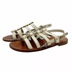 Tory Burch Cream and Brown Sandals